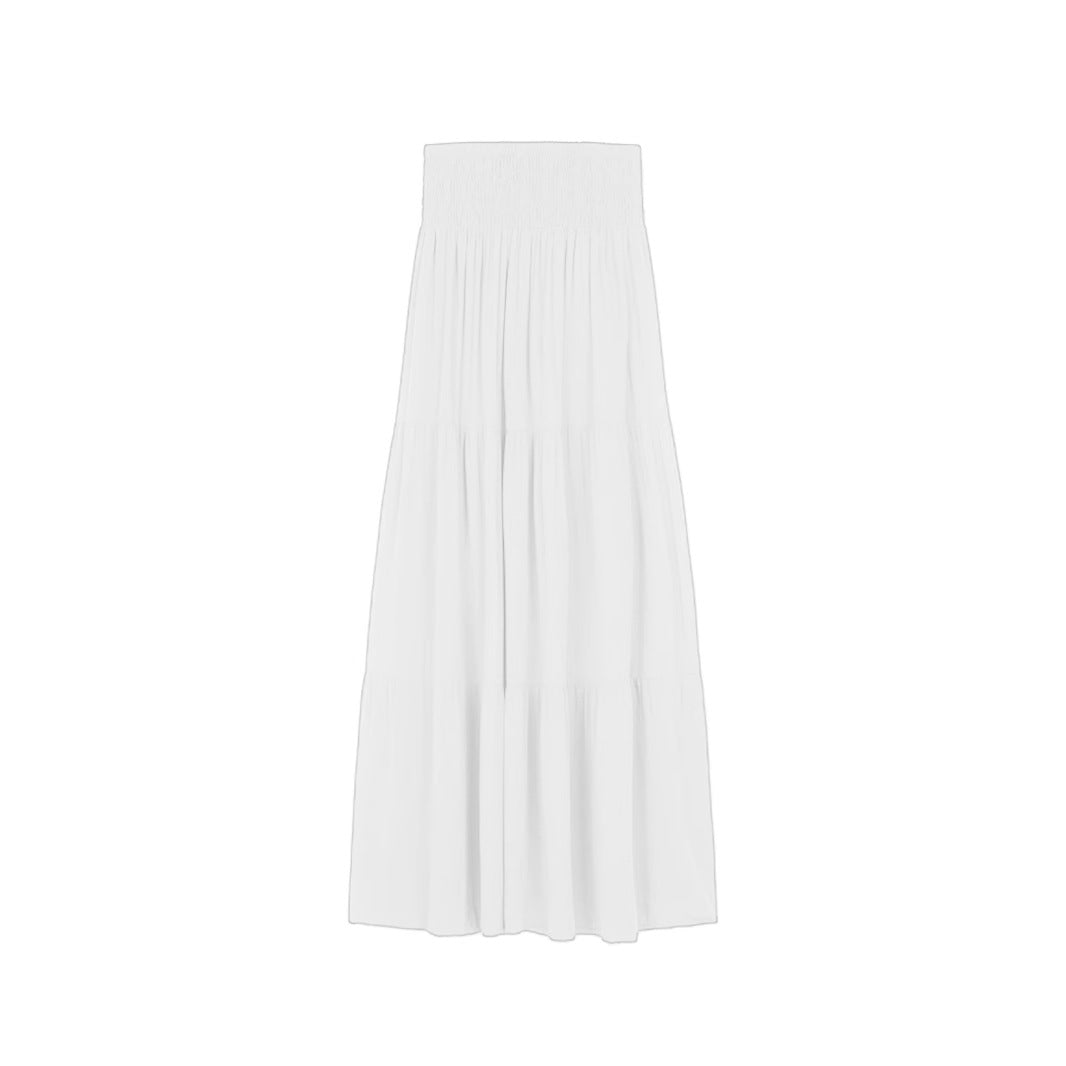 Damen Maxi-Rock mit voluminösem Schnitt und elastischem Bund Sovae