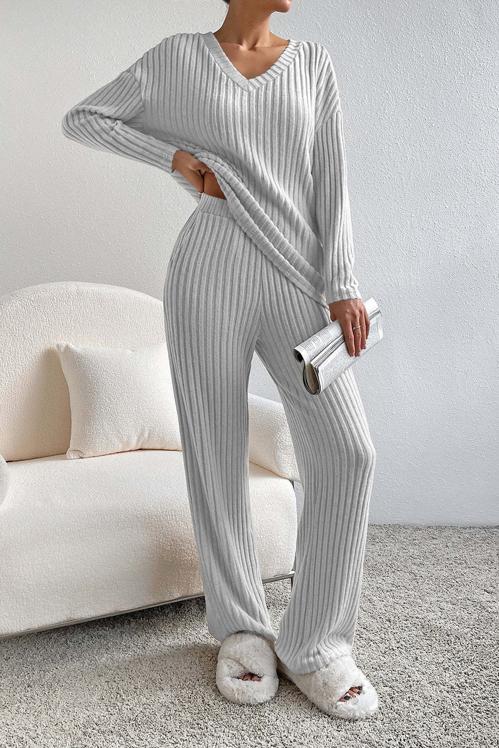 Damen Strickpullover und Hose Set Sovae