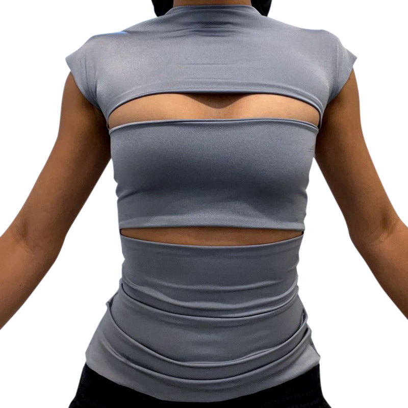 Damen modisches Oberteil mit raffiniertem Cut-Out Design Sovae