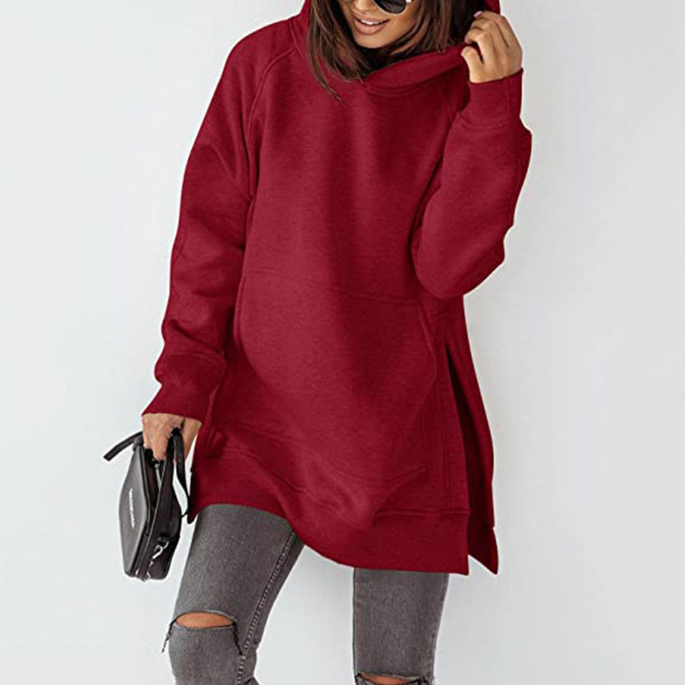 Damen Oversize Hoodie mit seitlichen Schlitzen Sovae