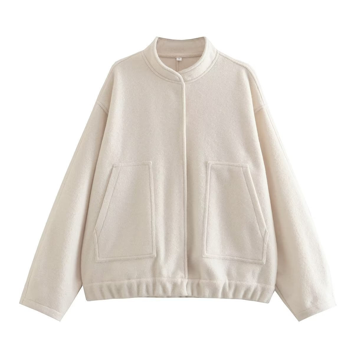 Damen lässige Fleecejacke mit geräumigen Taschen und elastischem Saum Sovae