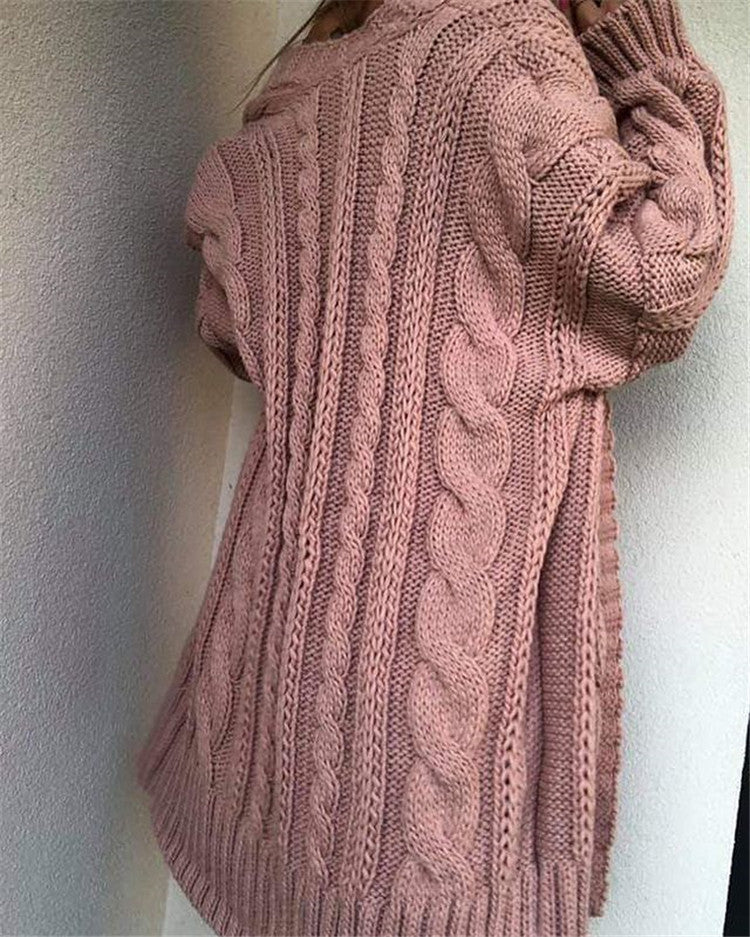 Damen Großer Oversized Strickpullover Sovae