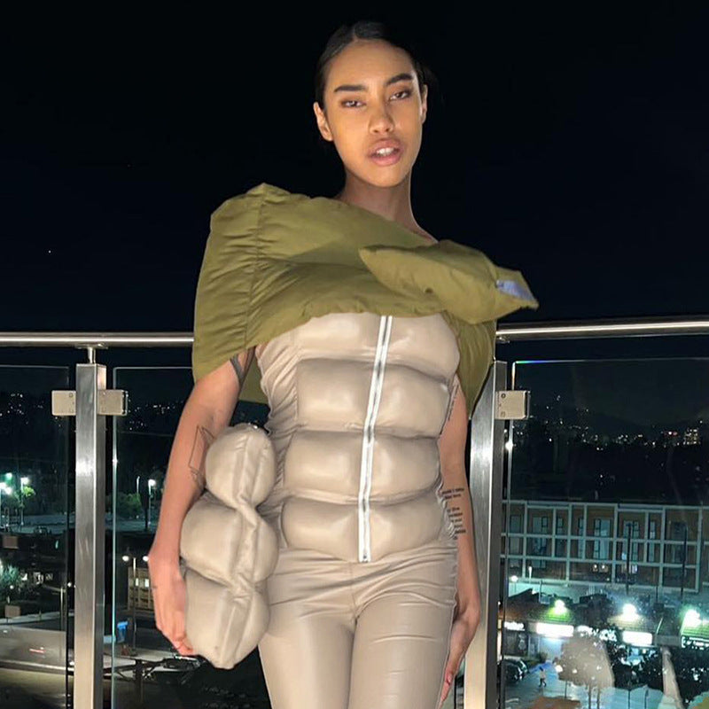 Damen gepolstertes Bustier mit Reißverschluss Sovae