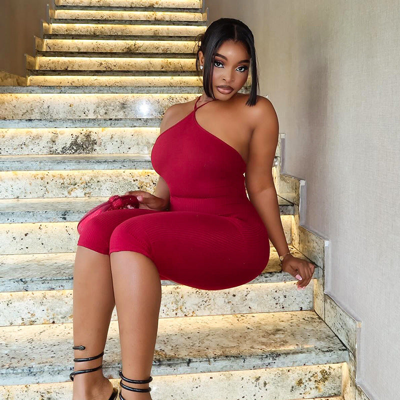 Damen Bequemer und eleganter Jumpsuit mit X-förmigem Trägerdesign Sovae