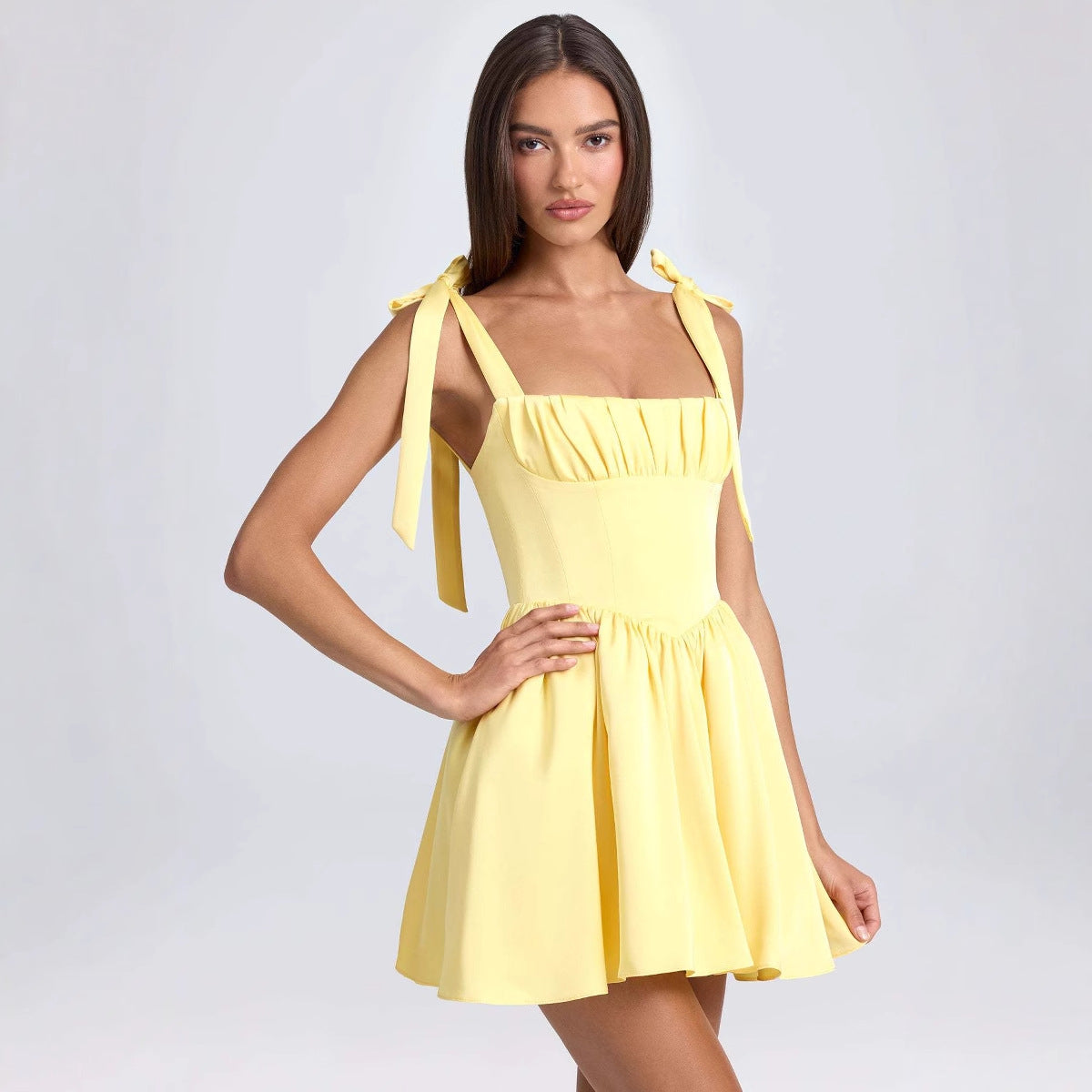 Damen Sommerliches Minikleid mit Blumenmuster Sovae