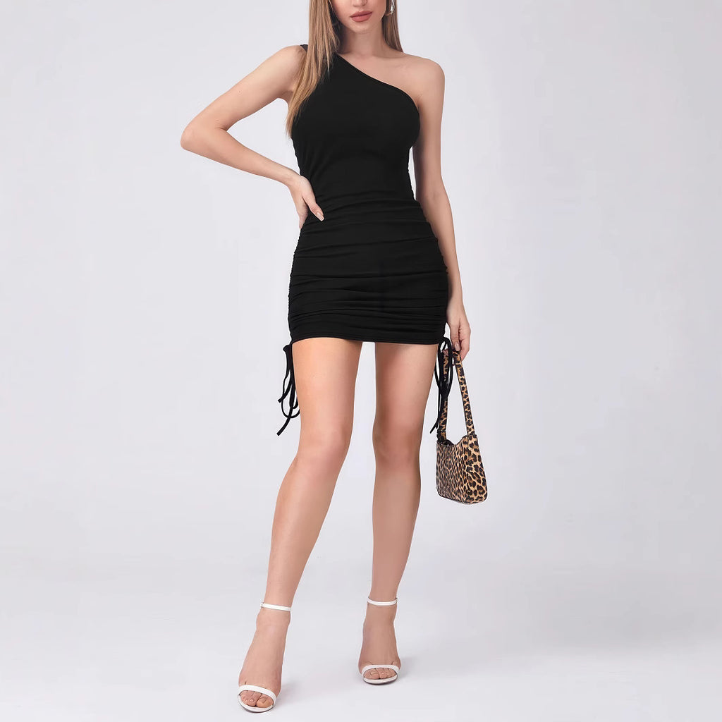 Damen Figurbetontes Minikleid mit asymmetrischem Schnitt Sovae