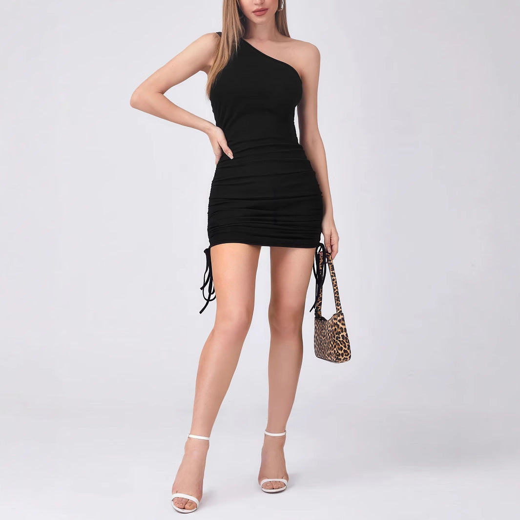 Damen Figurbetontes Minikleid mit asymmetrischem Schnitt Sovae