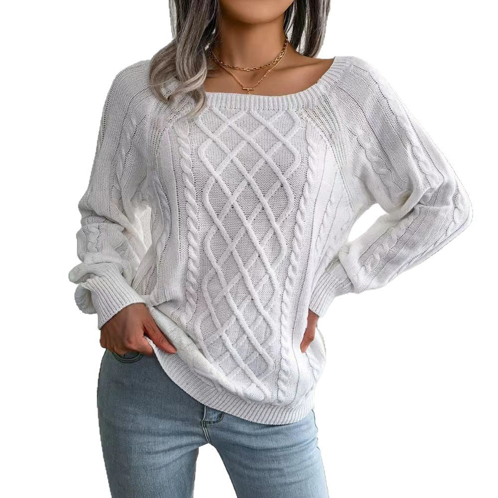 Damen Pullover mit Rautenstrick Sovae