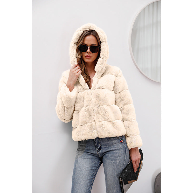 Damen weiche Fleecejacke mit Kapuze Sovae