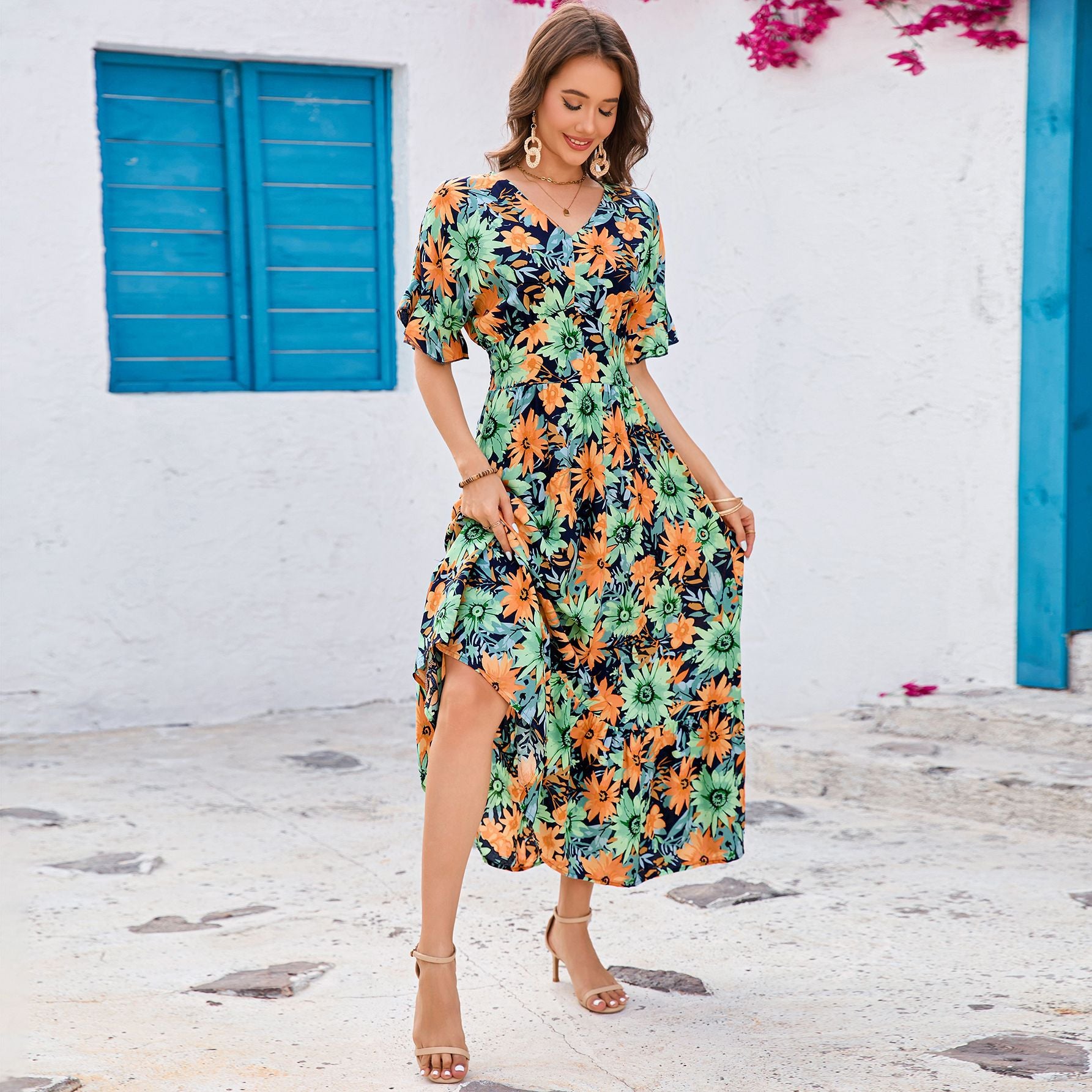 Damen Maxikleid Sovae
