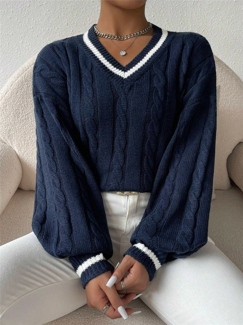 Damen Grobstrick Pullover Sovae