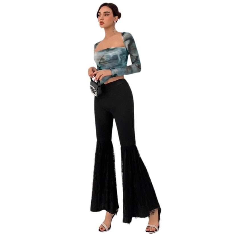 Damen Langarmbluse mit asymmetrischem Schnitt und kreativem Design Sovae