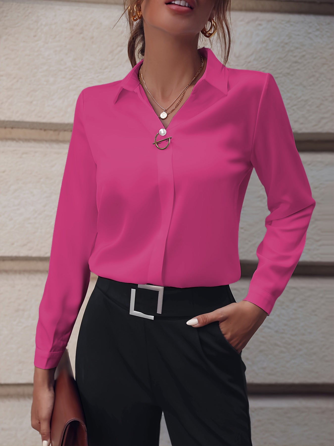 Damen elegante Bluse mit zeitlosem Design Sovae