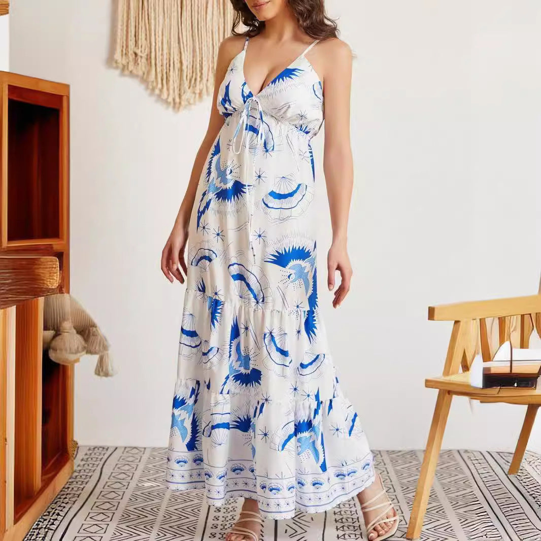 Damen Boho Maxikleid mit traumhaftem Muster Sovae