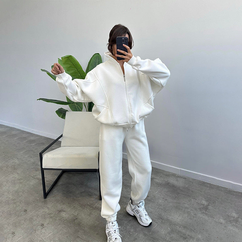 Damen lässiger Zweiteiler mit oversized Hoodie und Jogginghose Sovae