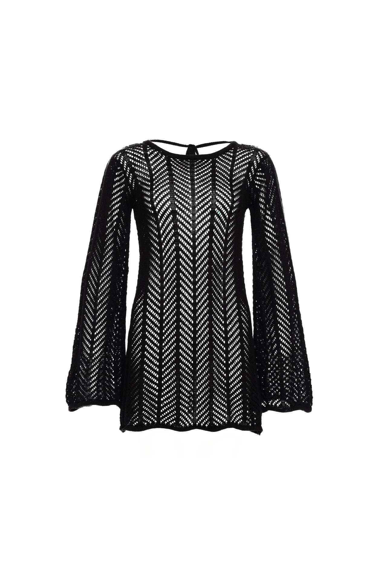 Damen Stricktop mit elegantem Netzdesign und weiten Ärmeln Sovae