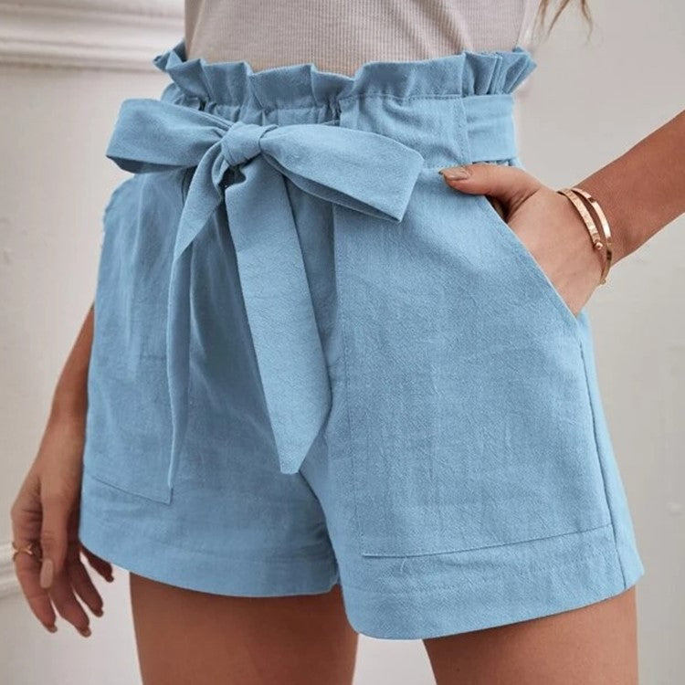 Damen Tailored Shorts mit Krawatte und praktischen Taschen Sovae