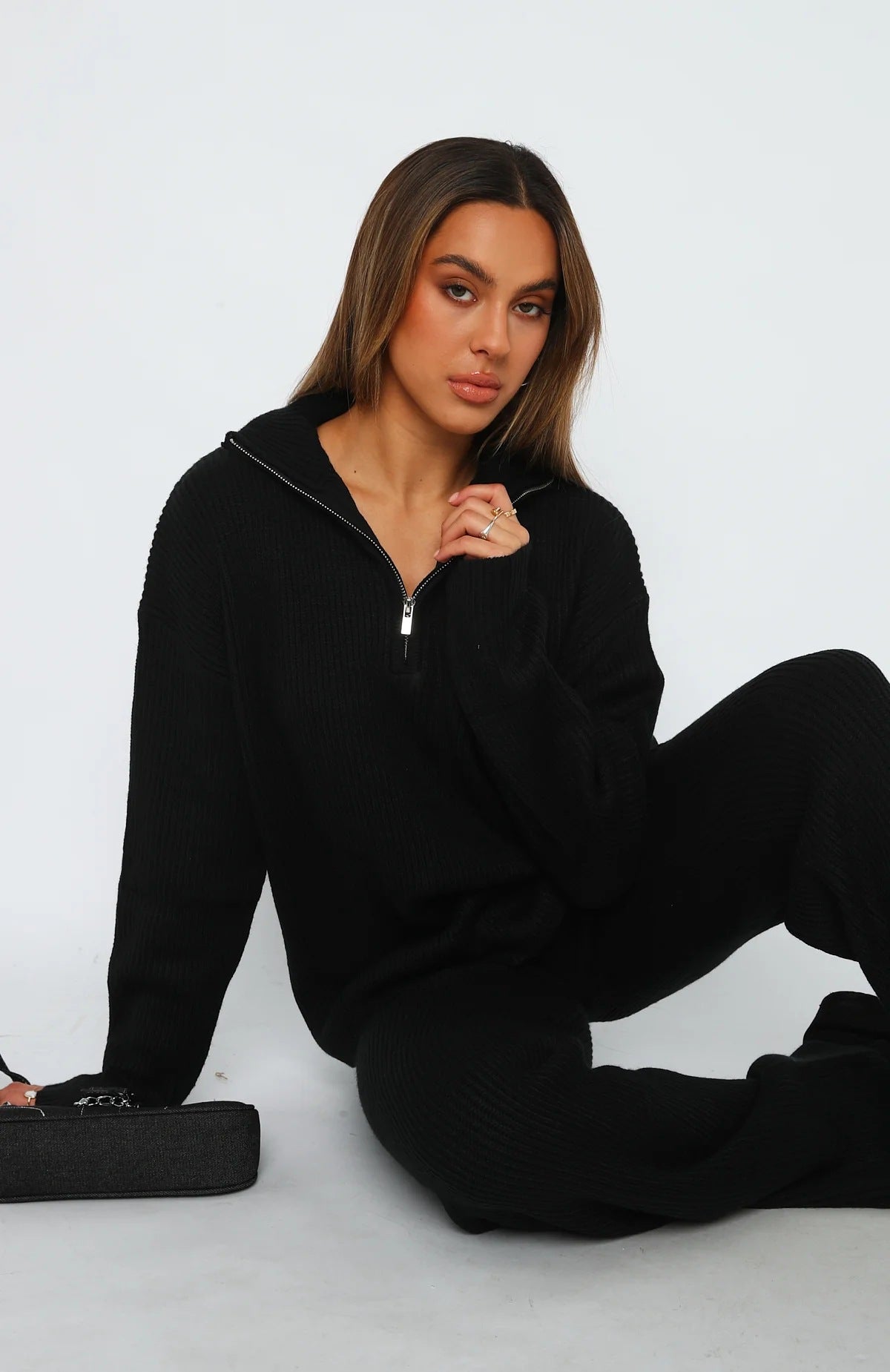 Damen Relaxed-Fit Pullover mit hohem Kragen Sovae