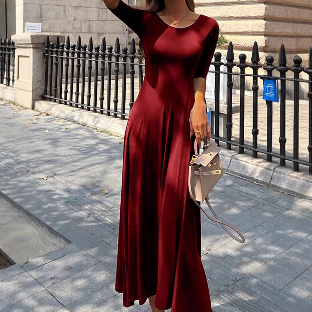 Damen elegantes Maxikleid mit schmeichelndem Schnitt Sovae