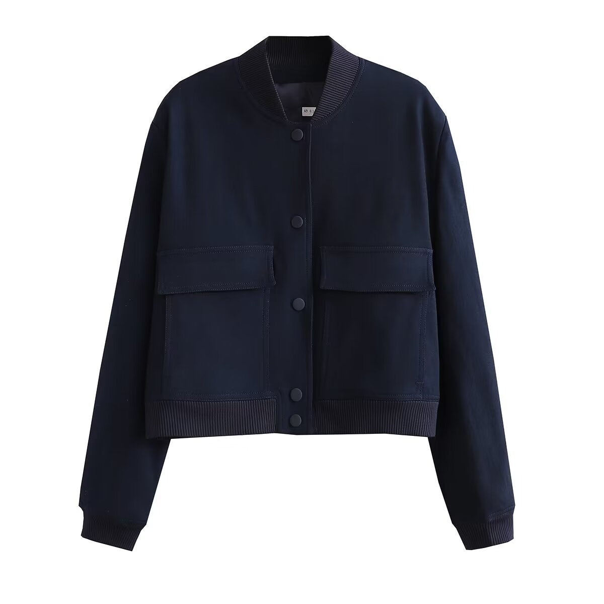 Damen modische cropped Jacke mit animalischem Muster und praktischen Taschen Sovae