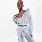 Damen Velours-Lounge-Set mit Kapuze Sovae