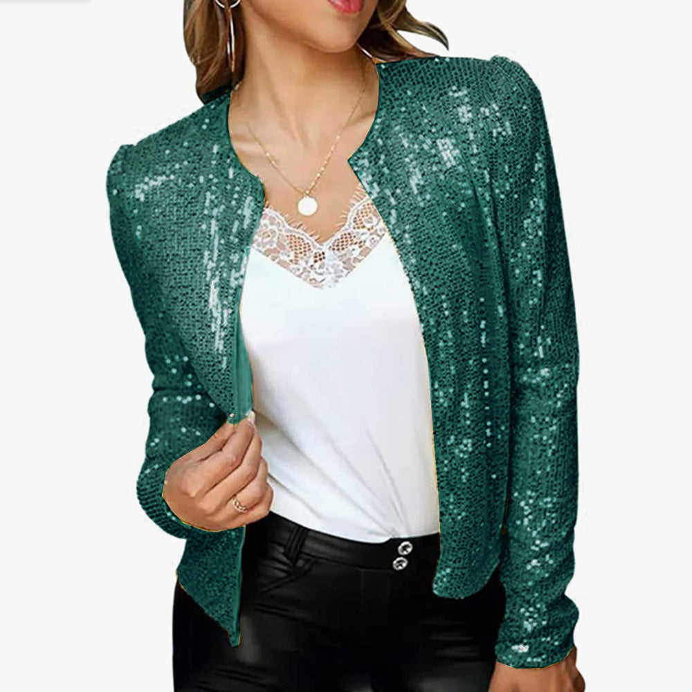 Damen glitzernde Strickjacke Sovae