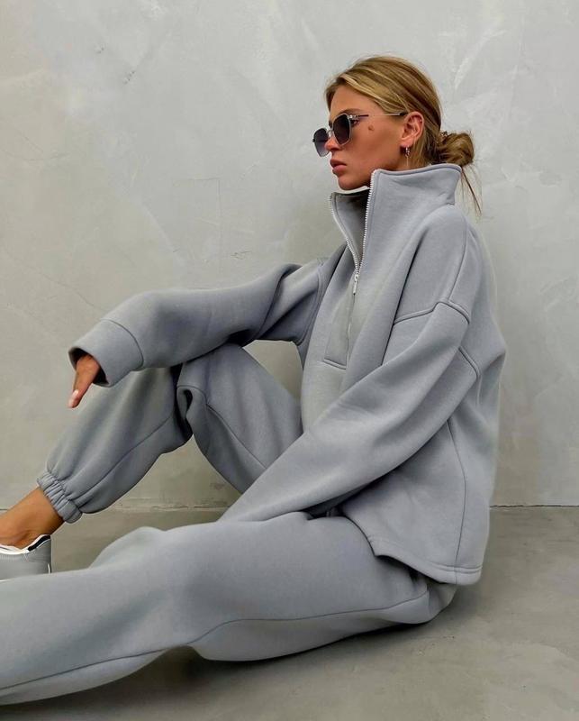 Damen Sportliche Pullover-Set mit hohem Kragen Sovae