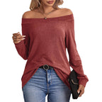 Damen Off-Shoulder Langarmshirt Sovae