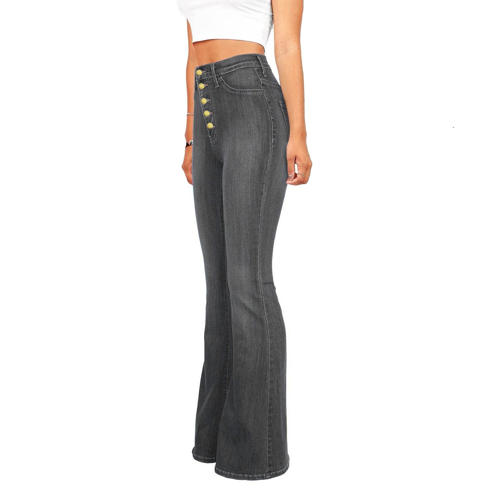 Damen High-Waist Schlagjeans Sovae