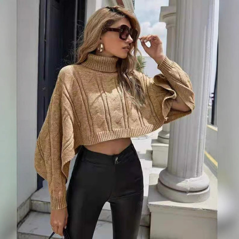 Damen Kuscheliger Pullover mit hohem Kragen und großzügigem Schnitt Sovae
