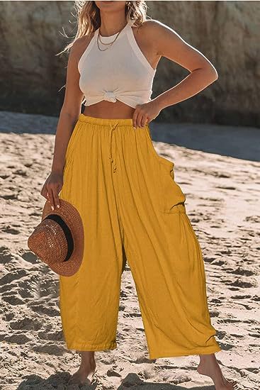Damen weite Leinenhose Sovae