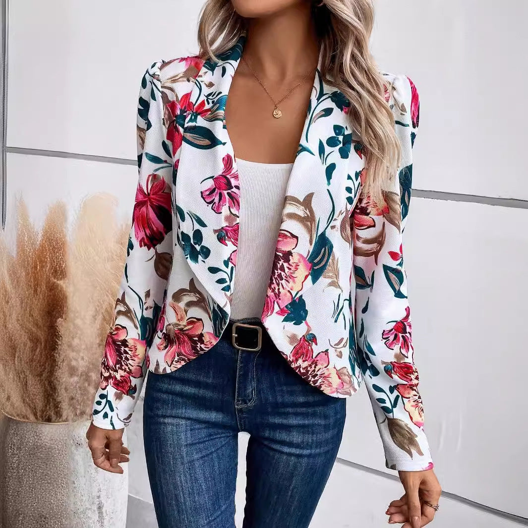 Damen Blazer mit floralem Design Sovae