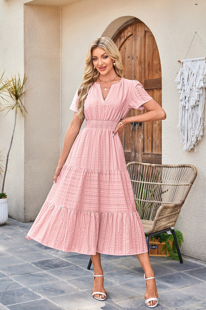 Damen Maxikleid mit voluminösem Rock Sovae