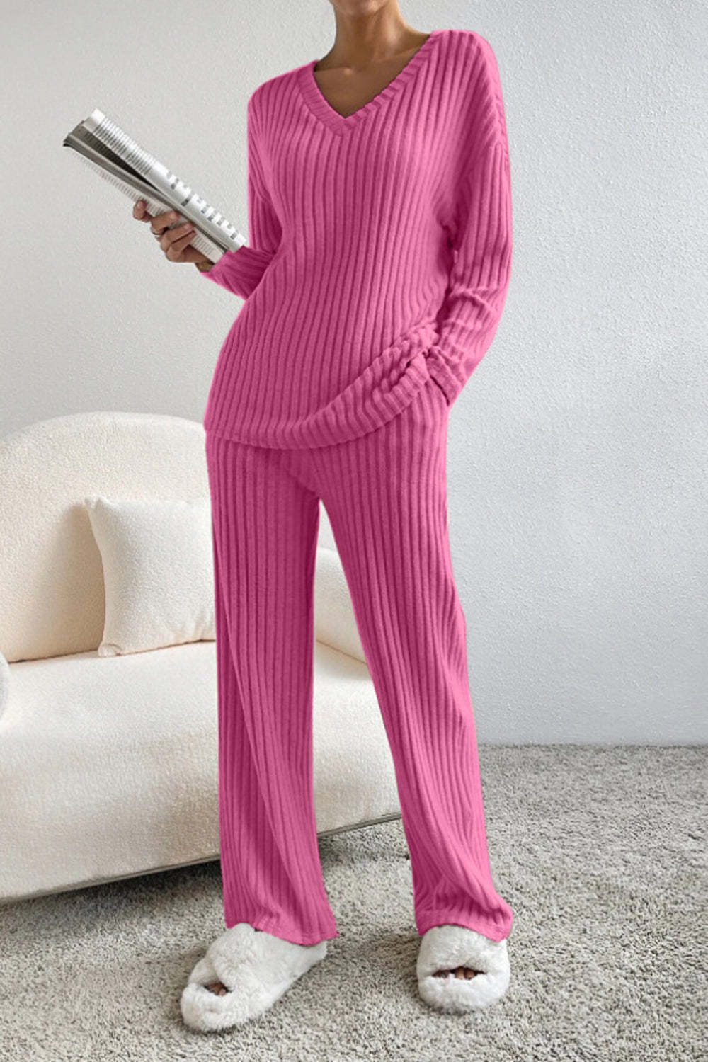 Damen Strickpullover und Hose Set Sovae
