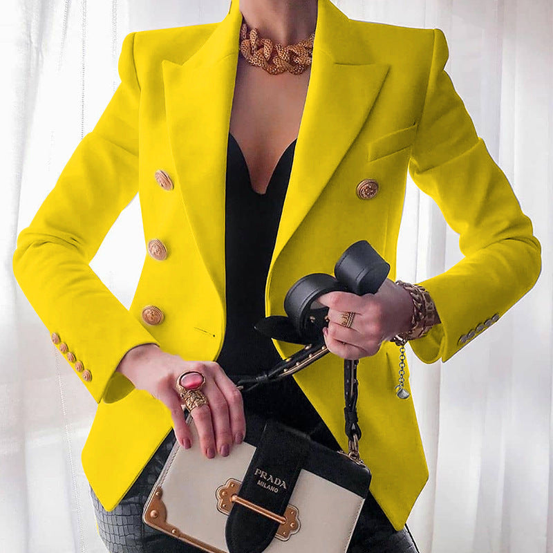 Damen Eleganter Blazer mit doppelter Knopfleiste und tailliertem Schnitt Sovae