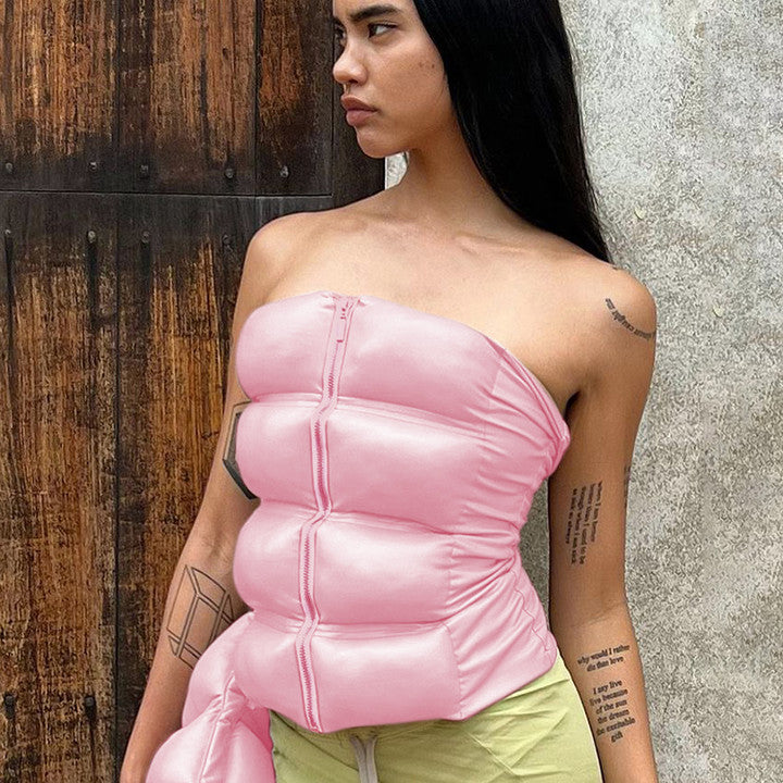 Damen gepolstertes Bustier mit Reißverschluss Sovae