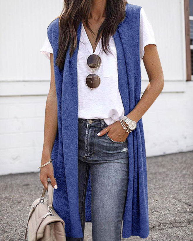 Damen Lange Strickweste Sovae