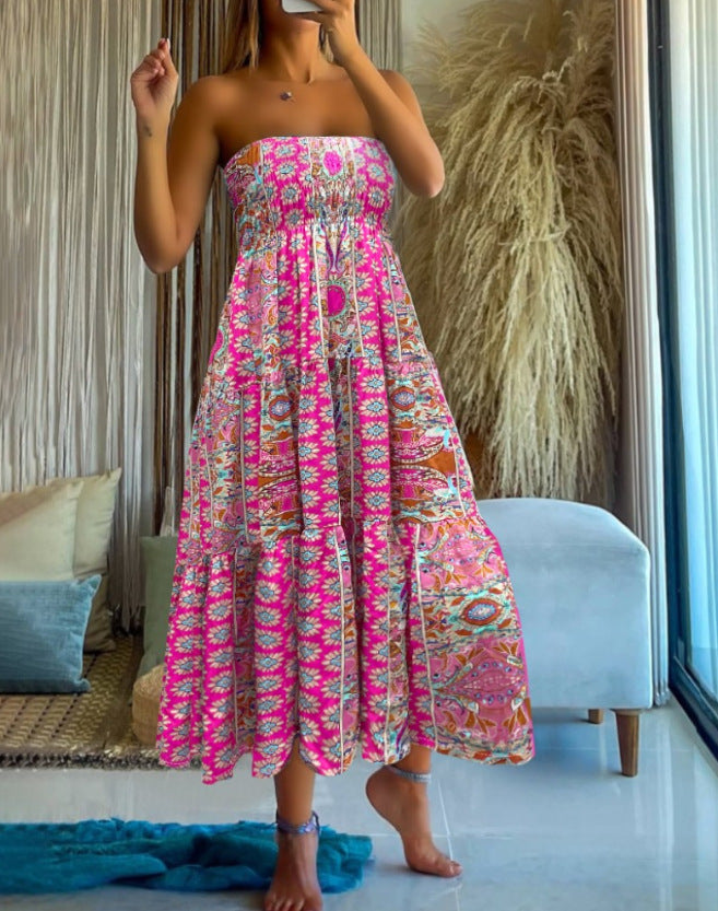 Damen luftiger Maxirock mit floralem Design Sovae