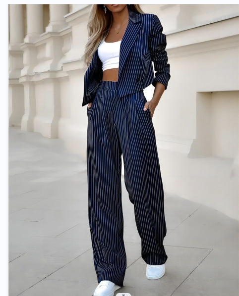 Damen elegantes und modisches Streifenanzug Set Sovae
