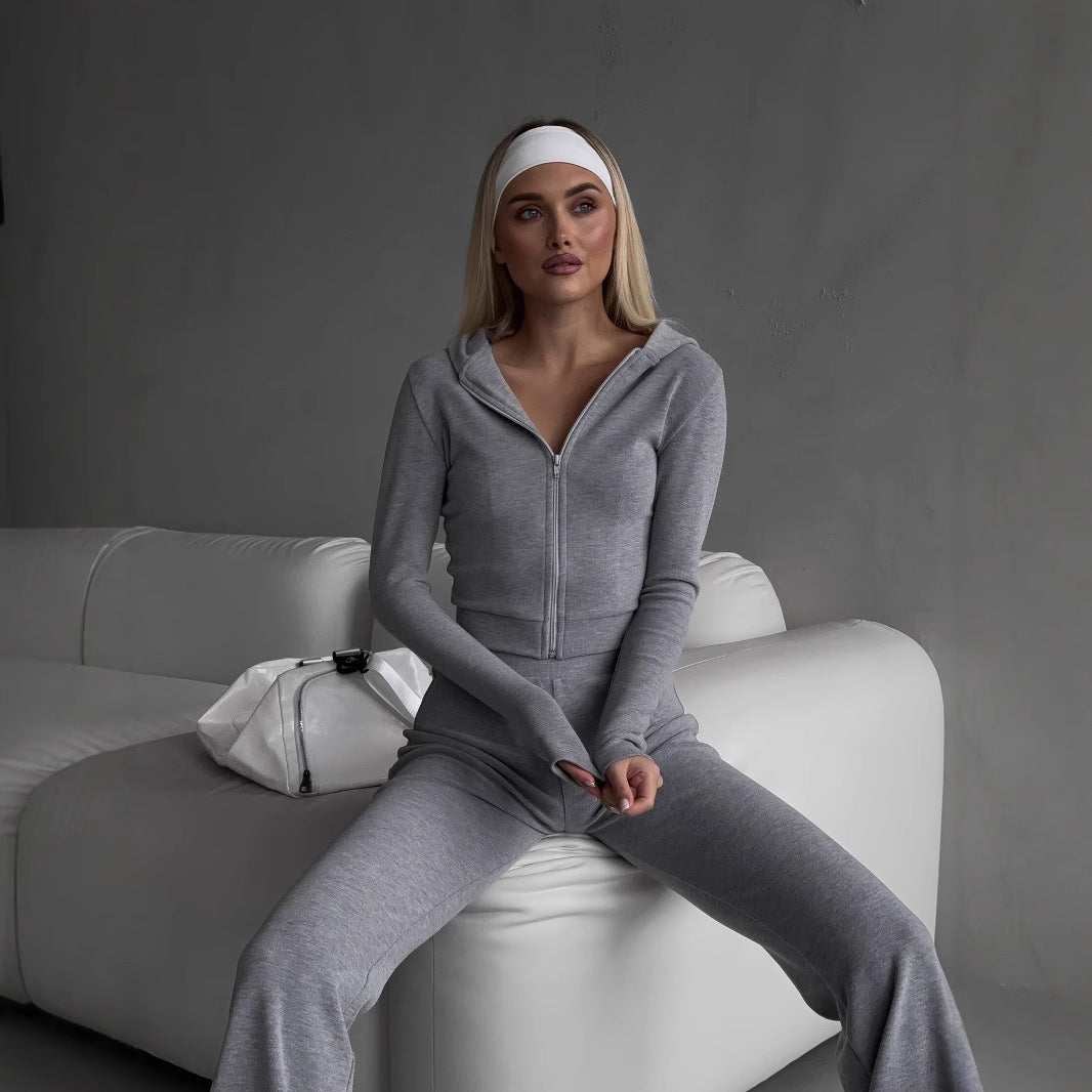 Damen Sportlicher Loungewear-Anzug mit hohem Kragen Sovae