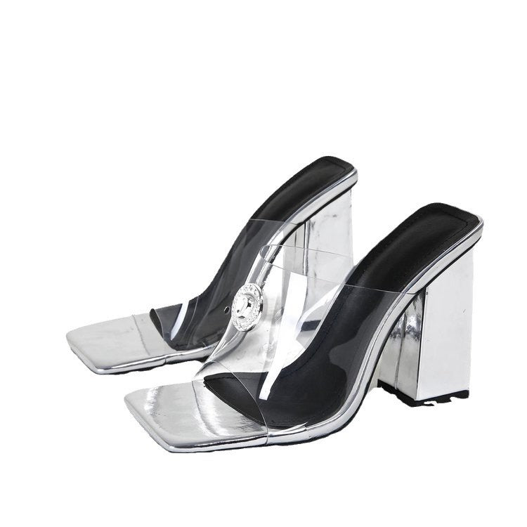 Damen Absatzsandalen mit glitzerndem Design und komfortablem Blockabsatz Sovae