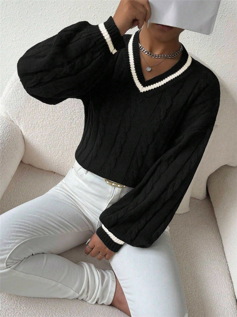 Damen Grobstrick Pullover Sovae