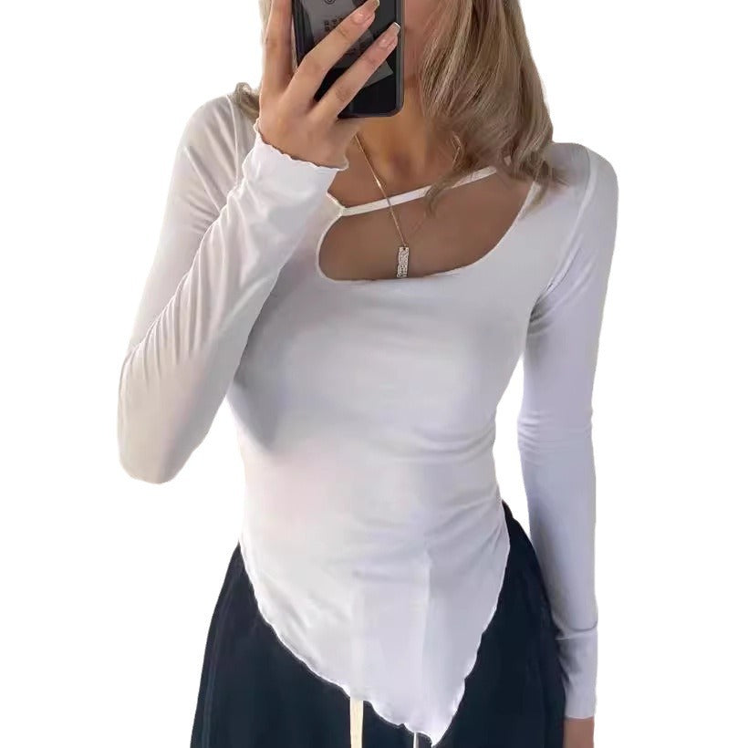 Damen Longsleeve Shirt mit asymmetrischem Ausschnitt Sovae
