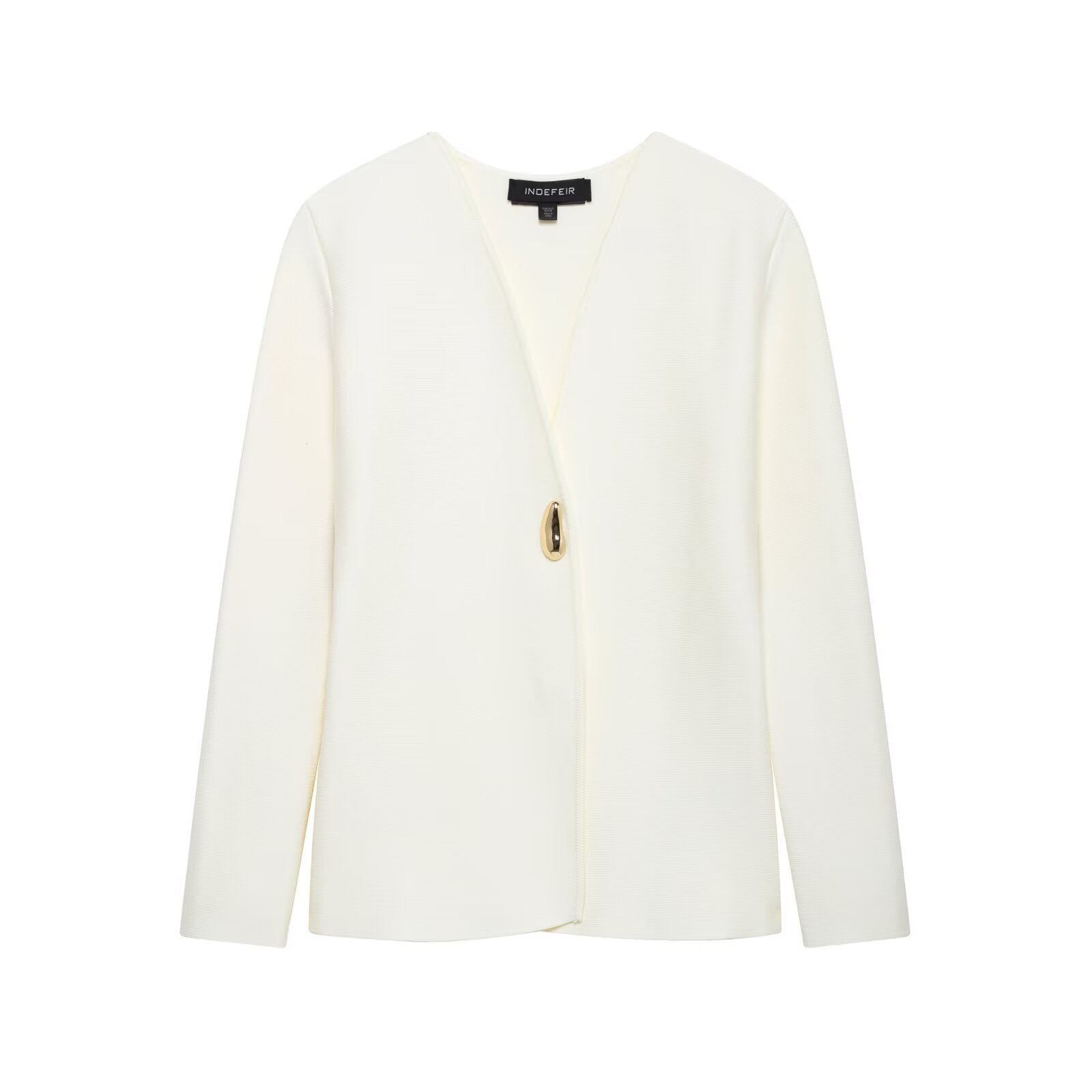 Damen elegante Blazerjacke mit asymmetrischem Schnitt und auffälligem Knopf Sovae