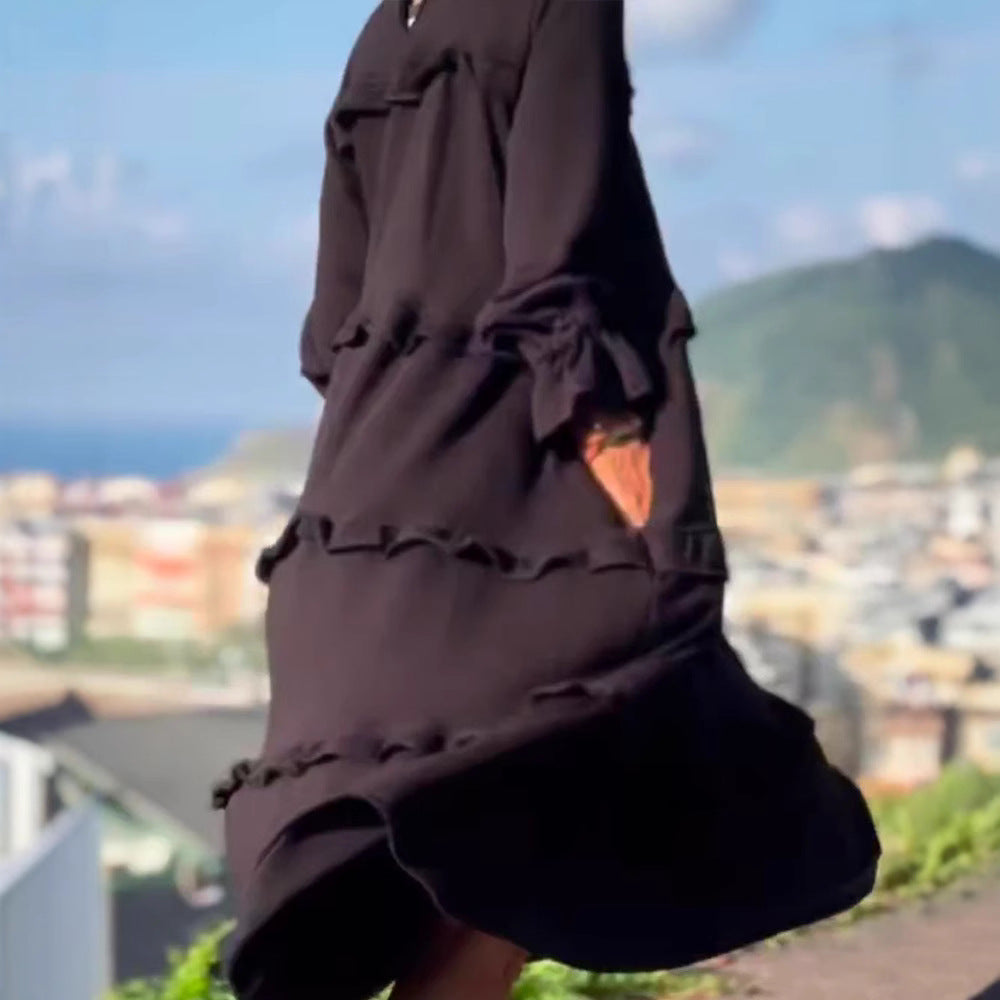 Damen Midikleid mit raffinierten Volantdetails Sovae