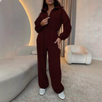 Damen Fleece-Jumpsuit mit Reißverschluss und elastischem Bund Sovae