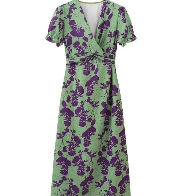 Damen Midikleid mit floralen Applikationen Sovae