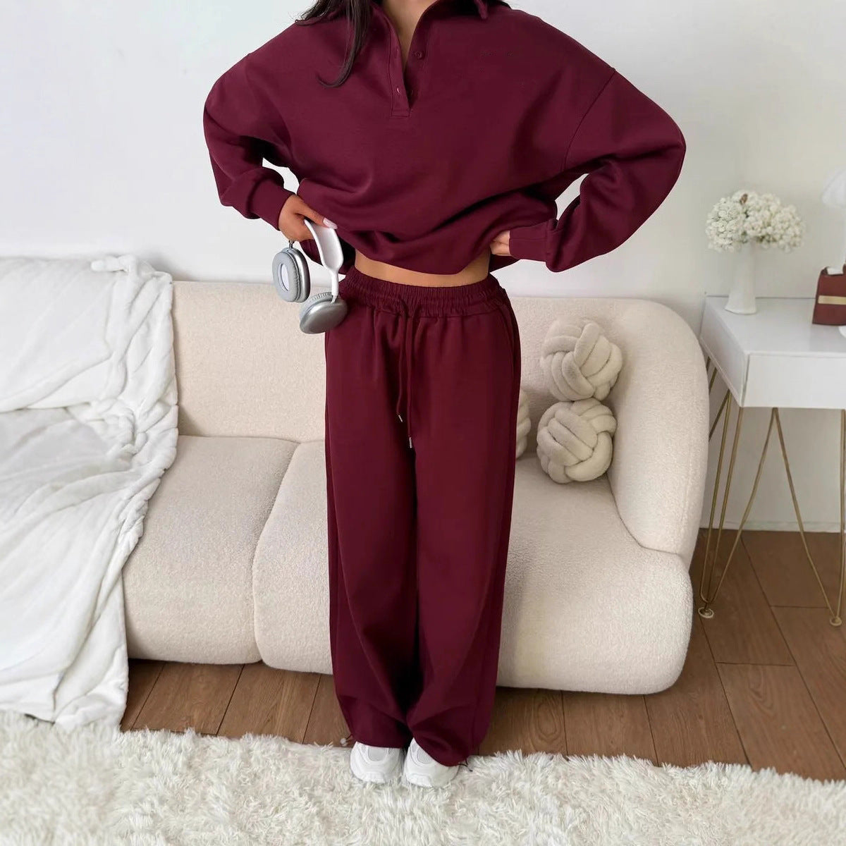 Damen Sportlicher Pullover mit weiten Hosen Sovae