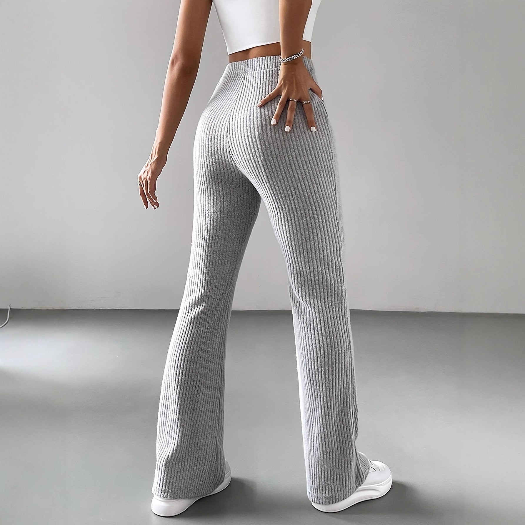 Damen Hochwertige Flared Strickhose Sovae