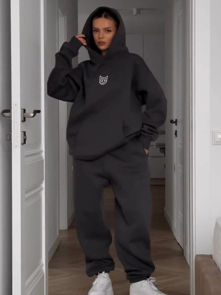 Damen Urbaner Oversized Hoodie und Bequeme Sweatpants Set Sovae